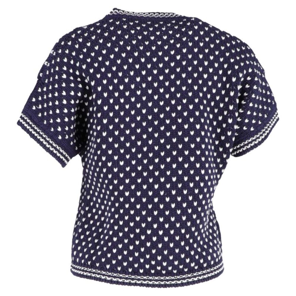 Loro Piana Intarsia-Knit Top in Navy Blue Cotton - Picture 3 of 3